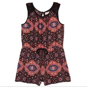 Zoe & Rose Band of Gypsies Bohemian print Romper L